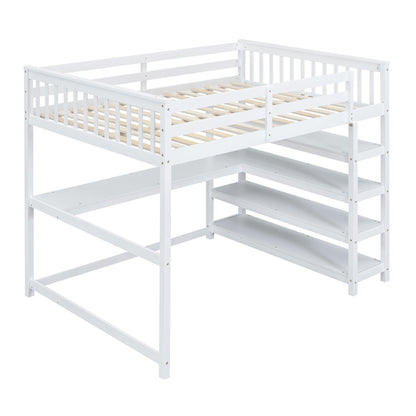 Loft Bed With Storage Shelves And Under Bed Desk - The Sleep Loft - Online Mattress Showroom NYC
