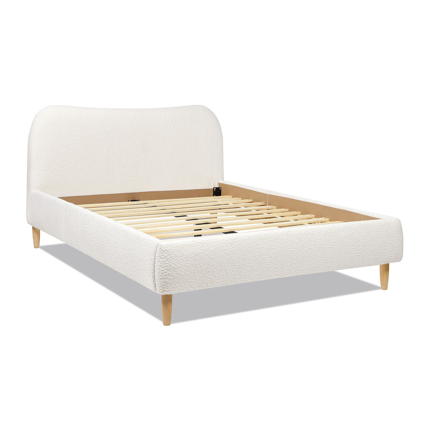 Roman - Curved Headboard Upholstered Platform Bed - The Sleep Loft - Online Mattress Showroom NYC