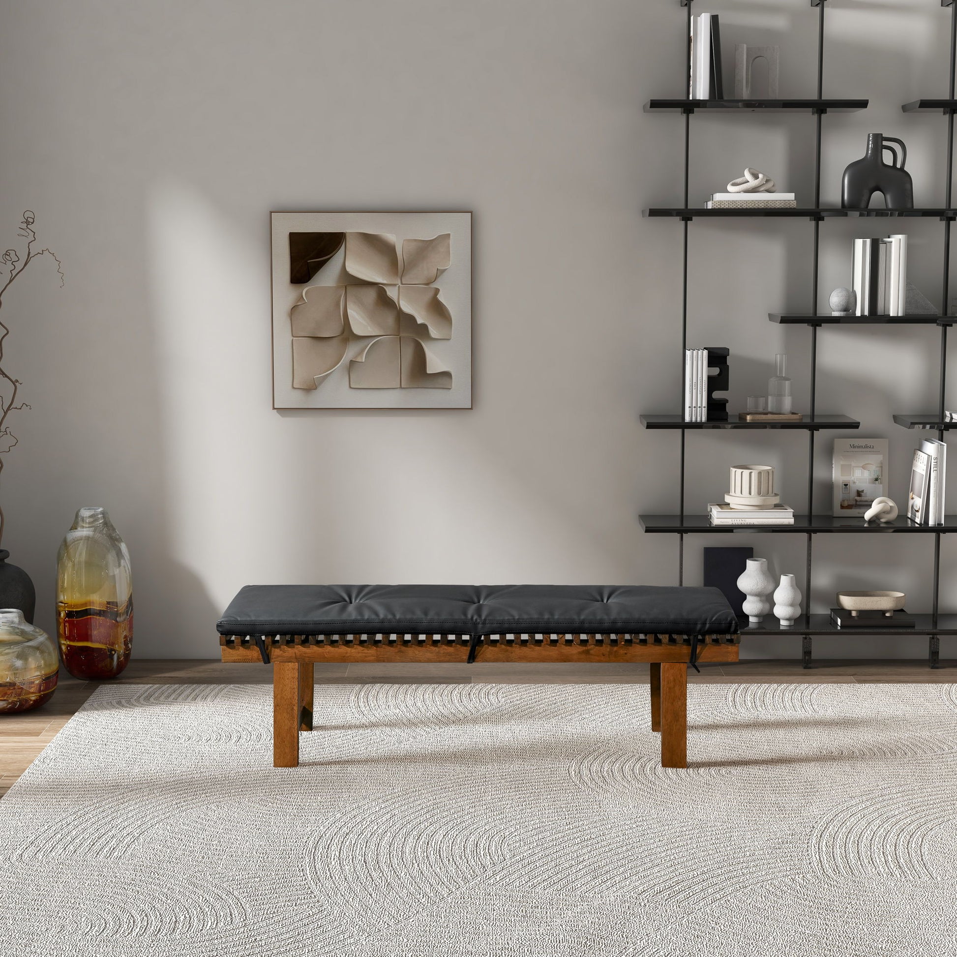 Lucia - Bench - Black - The Sleep Loft - Online Mattress Showroom NYC