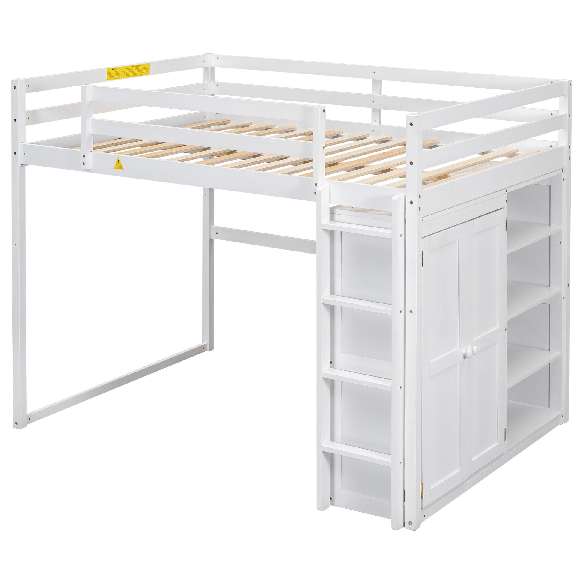 Loft Bed With Built In Wardrobe, Storage Shelves, And LED Light - The Sleep Loft - Online Mattress Showroom NYC