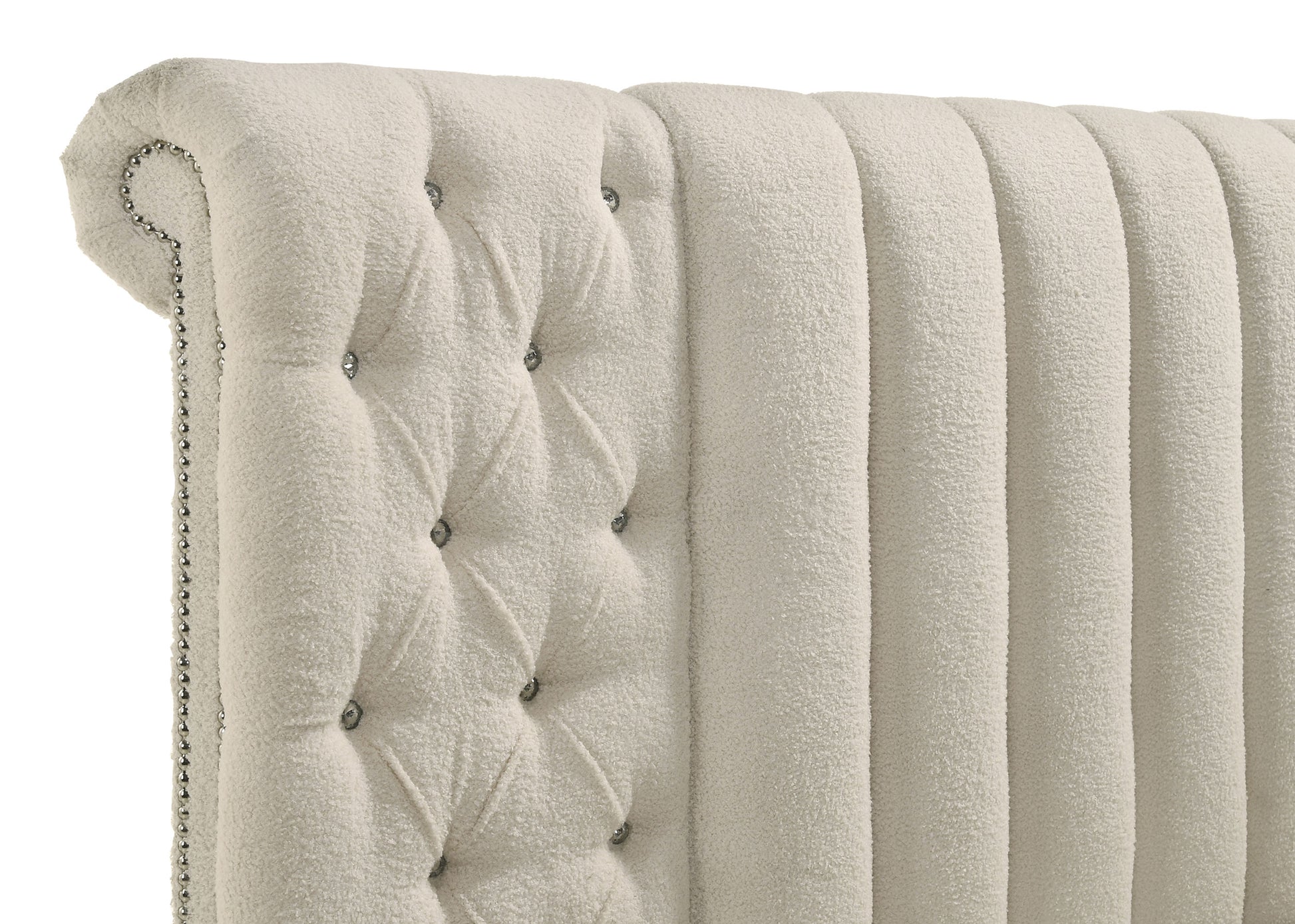 Sonya 4-piece Upholstered Eastern King Bedroom Set Ivory