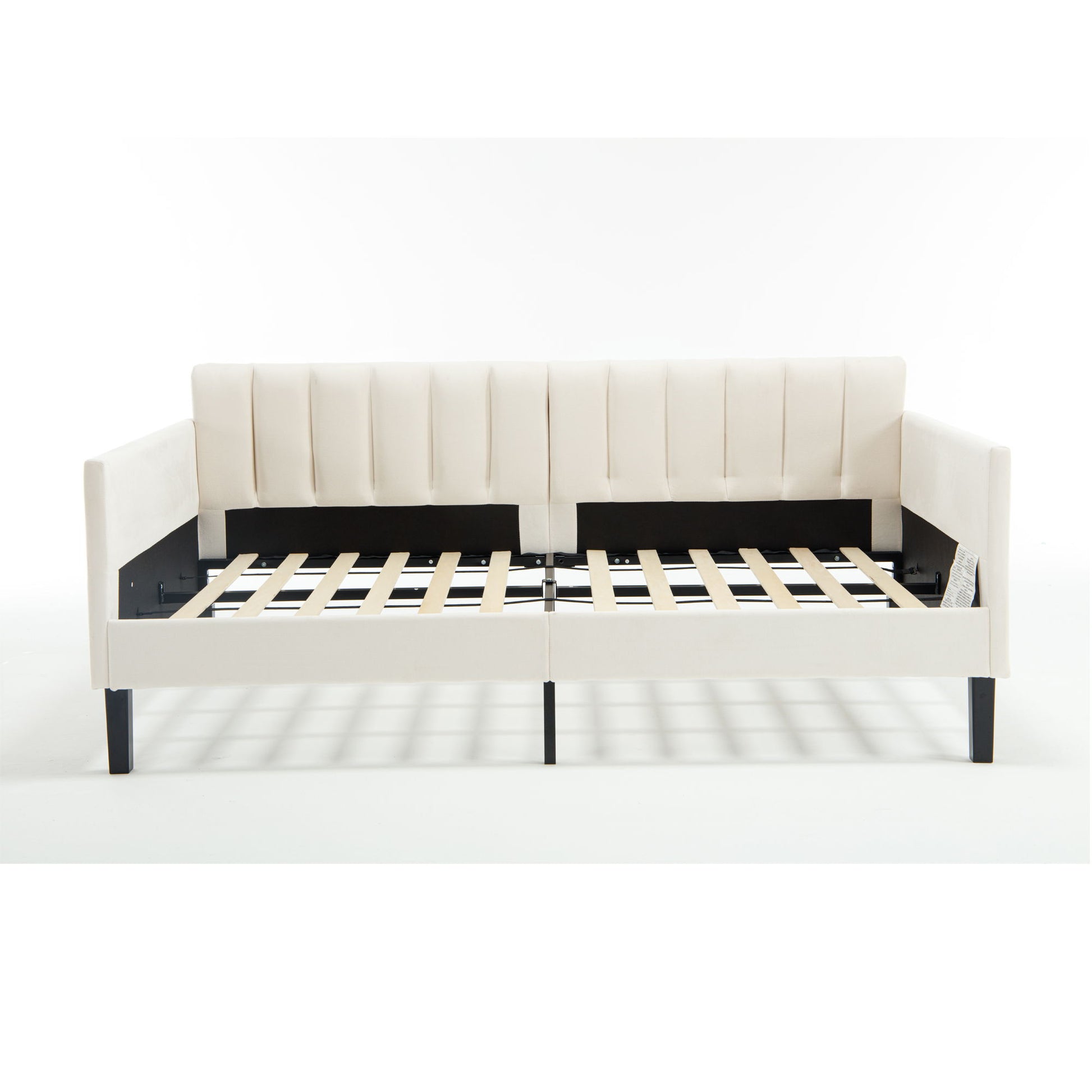 Elena - Boucle Upholstered Daybed, Ribbed Tufted Backrest - The Sleep Loft - Online Mattress Showroom NYC
