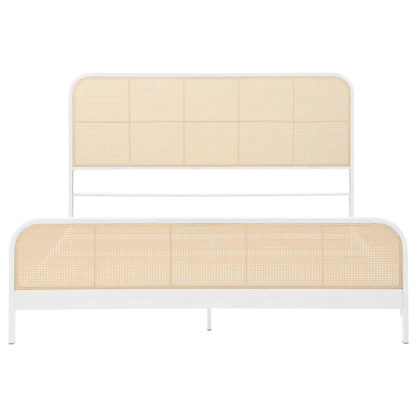 Lanewood Open Cane Webbing Metal Eastern King Bed White