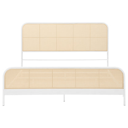 Lanewood Open Cane Webbing Metal Eastern King Bed White