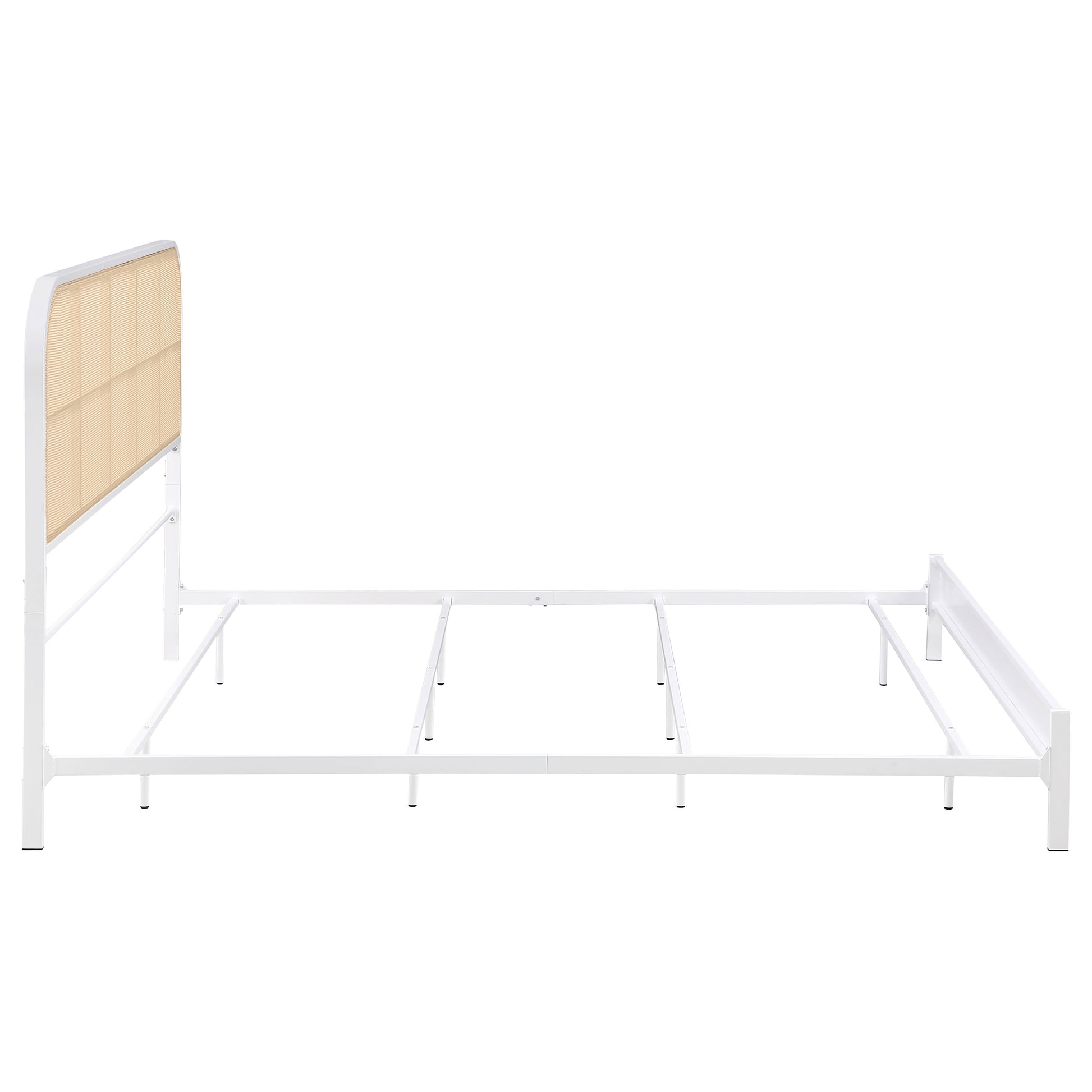 Amherst Radio Weave Rattan Metal Eastern King Bed White