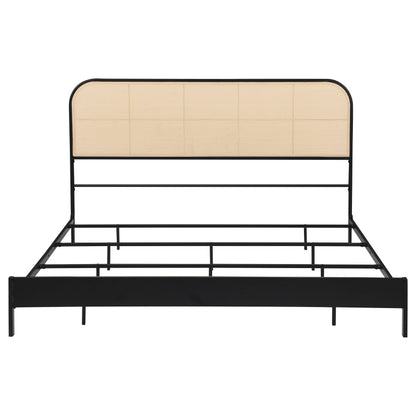 Amherst Radio Weave Rattan Metal Eastern King Bed Black