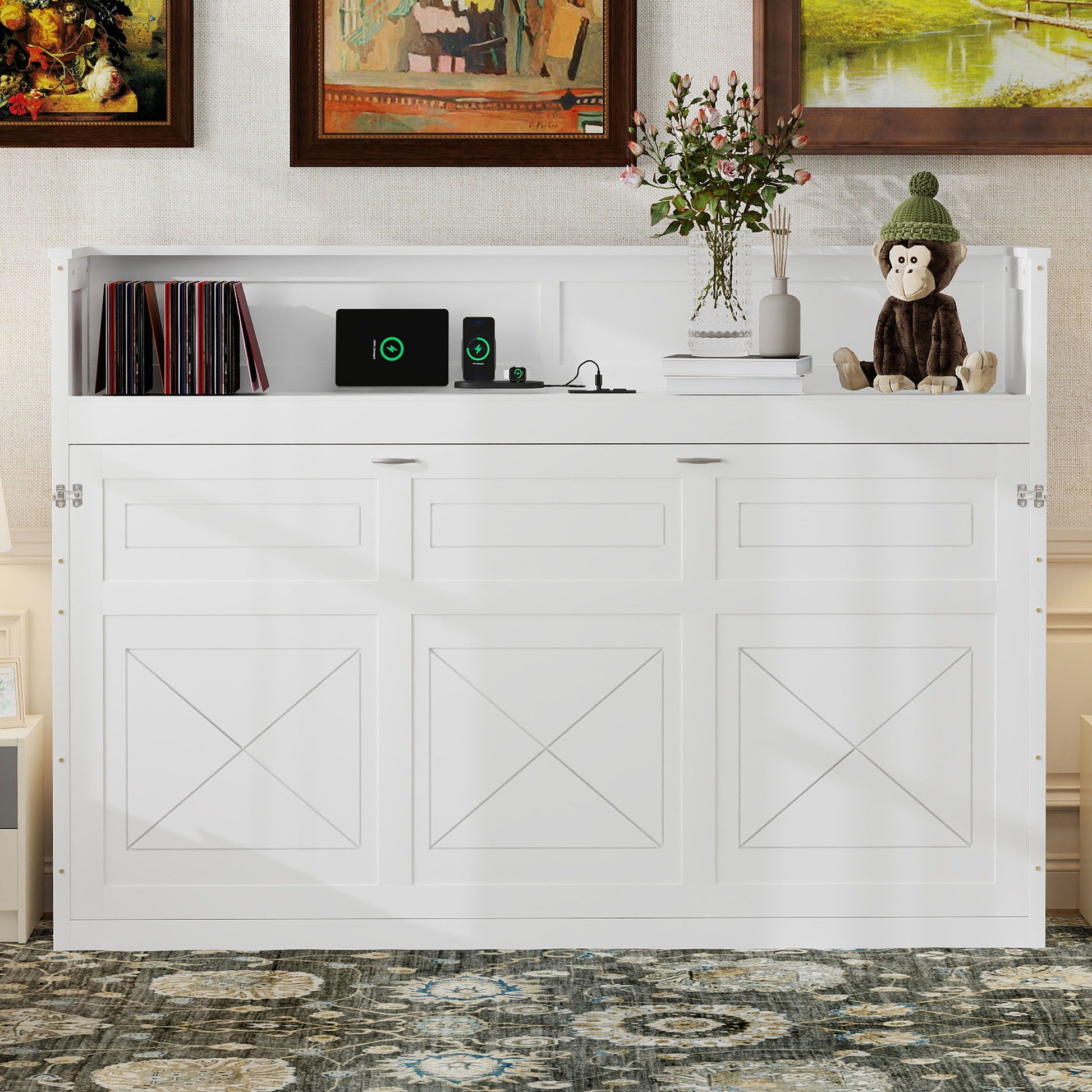 Murphy Bed With Desk, LED Light And USB Charging Station - The Sleep Loft - Online Mattress Showroom NYC