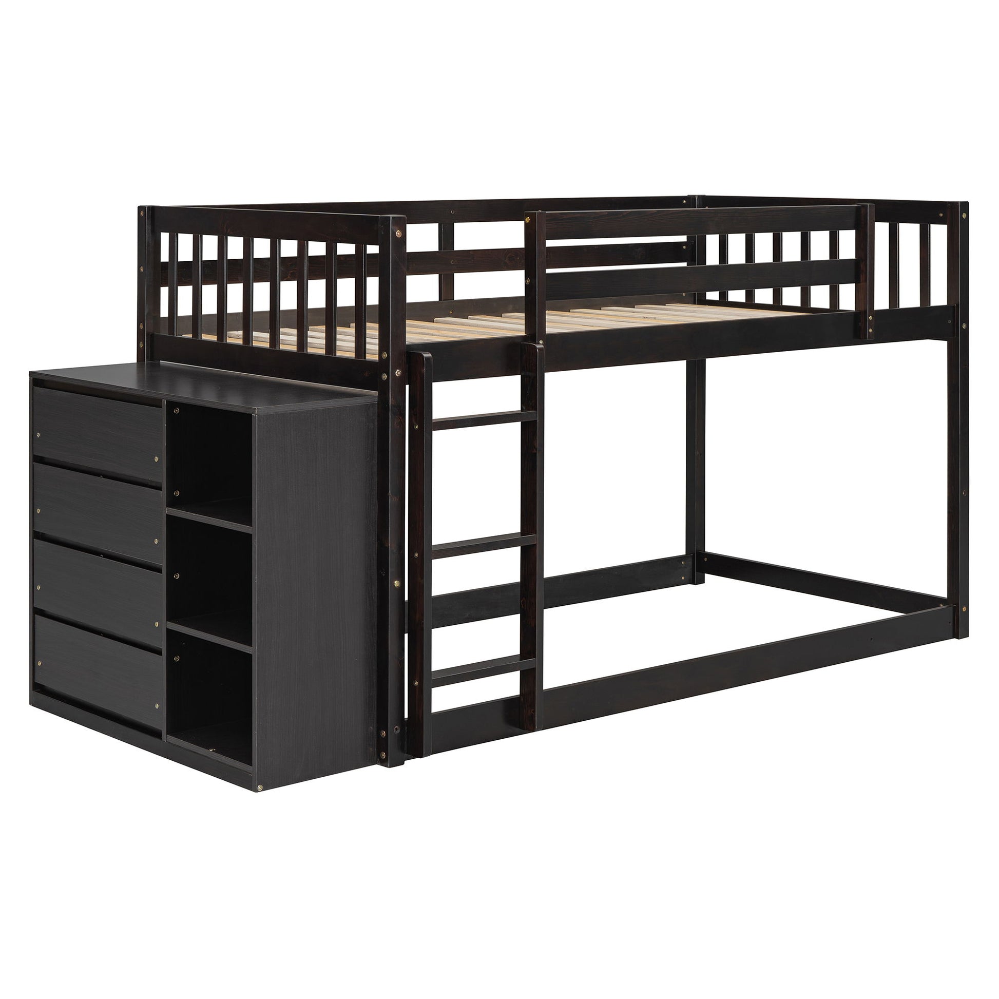 Bunk Bed With 4 Drawers And 3 Shelves - The Sleep Loft - Online Mattress Showroom NYC