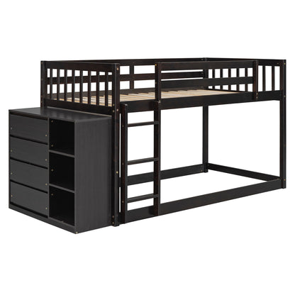 Bunk Bed With 4 Drawers And 3 Shelves - The Sleep Loft - Online Mattress Showroom NYC