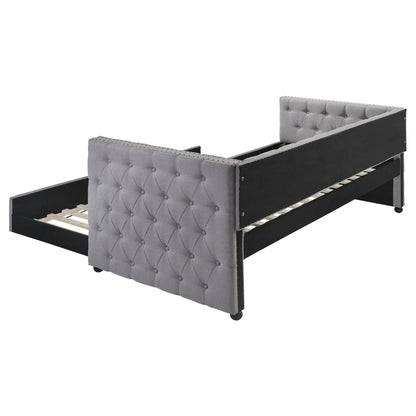 Cross - Upholstered Twin Daybed With Trundle - Gray - The Sleep Loft - Online Mattress Showroom NYC