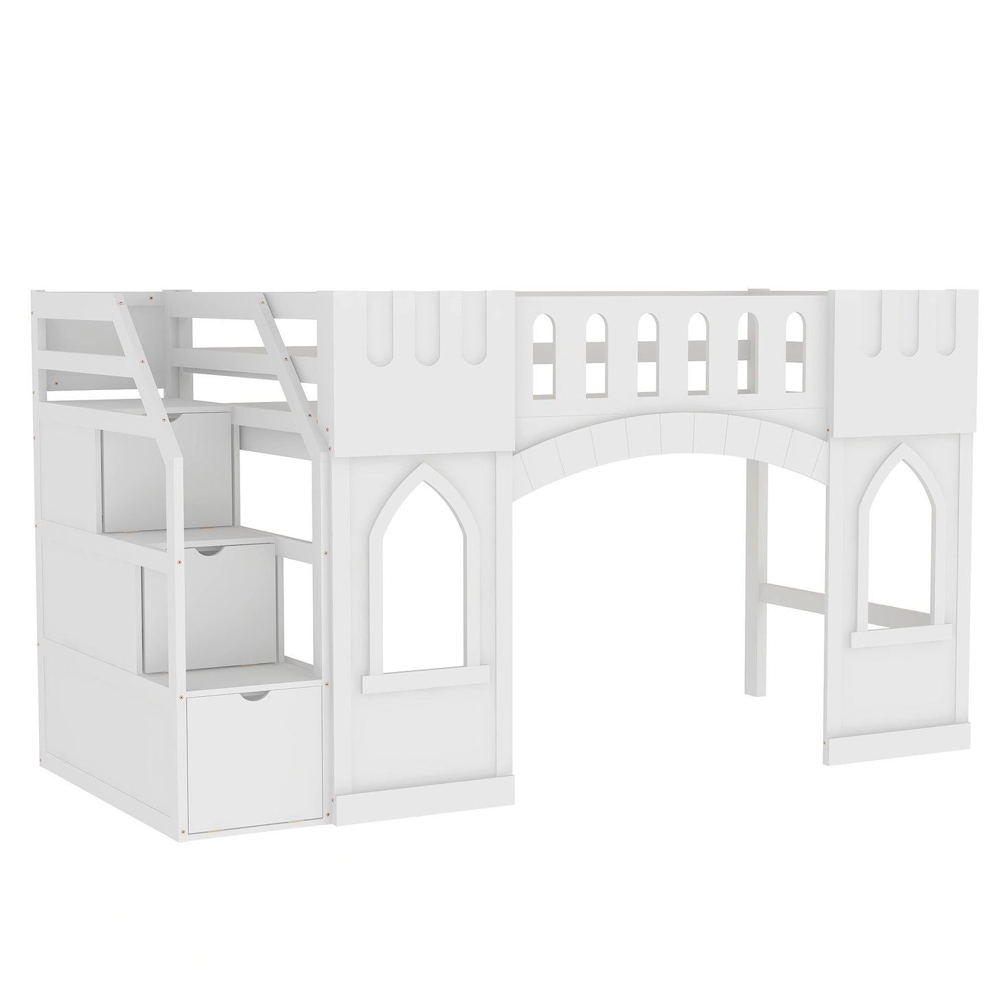 Loft Bed With Storage Staircase And Windows - The Sleep Loft - Online Mattress Showroom NYC