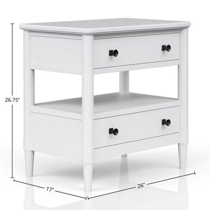 Open Nightstand With 2 Drawers - The Sleep Loft - Online Mattress Showroom NYC