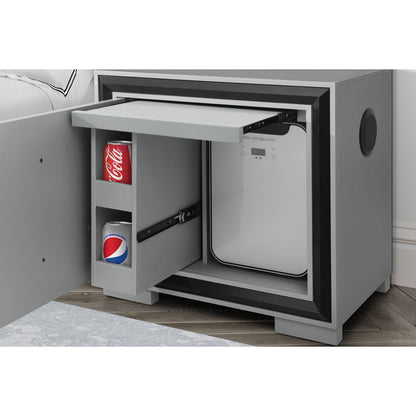 Adelaide - Nightstand With Cooler And Speaker - Gray / Black - The Sleep Loft - Online Mattress Showroom NYC