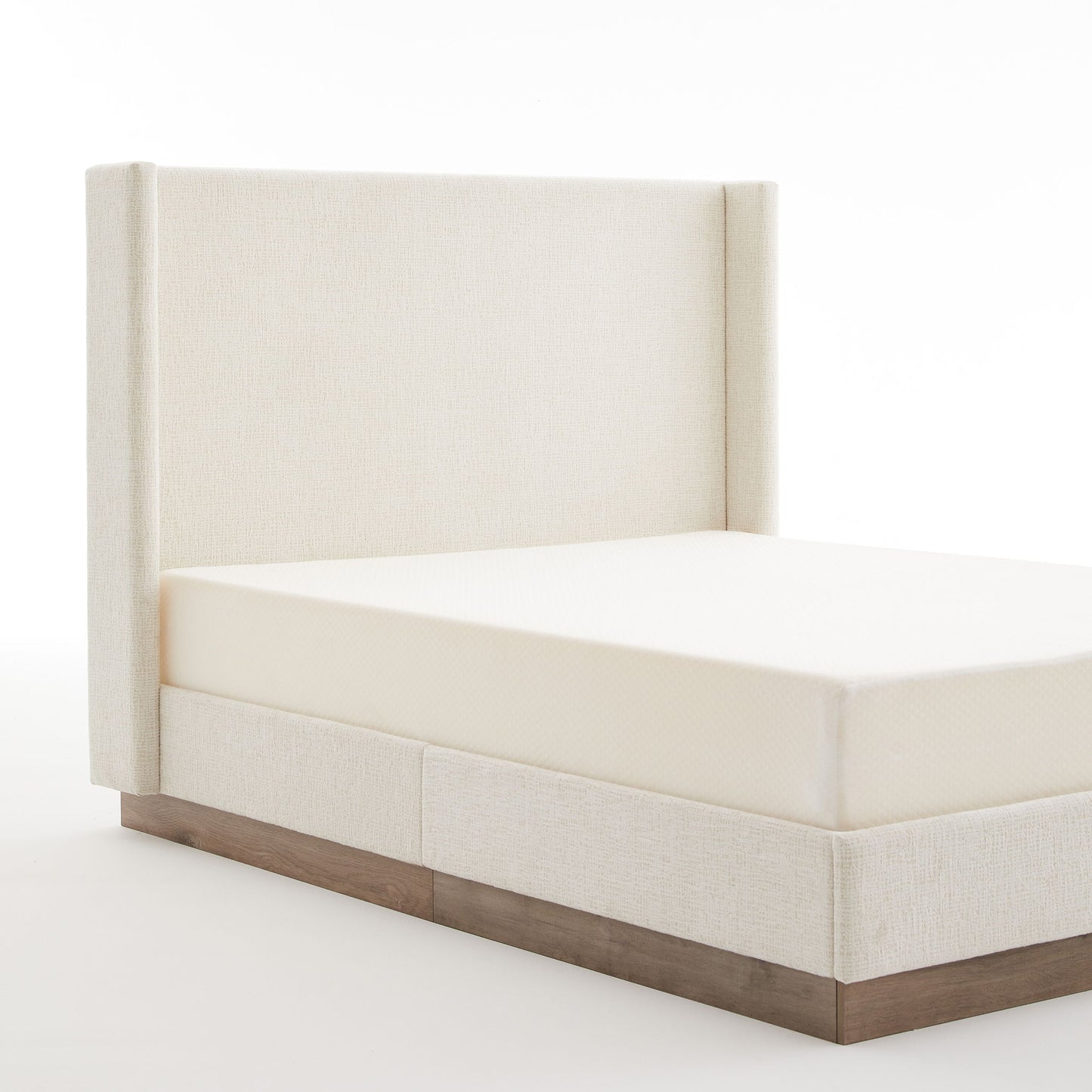 Hosford - Minimalist Canvas Upholstered Wingback Bed - The Sleep Loft - Online Mattress Showroom NYC