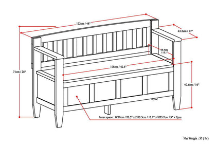 Brooklyn - Handcrafted Entryway Storage Bench - The Sleep Loft - Online Mattress Showroom NYC