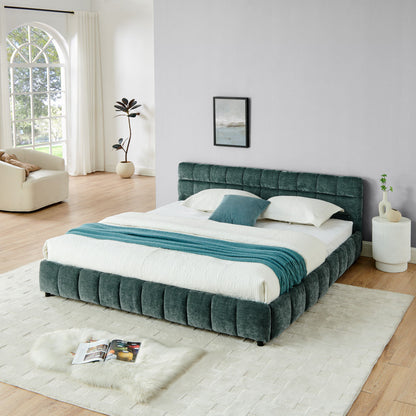 Modern Platform Bed Frame With Thick Fabric - The Sleep Loft - Online Mattress Showroom NYC