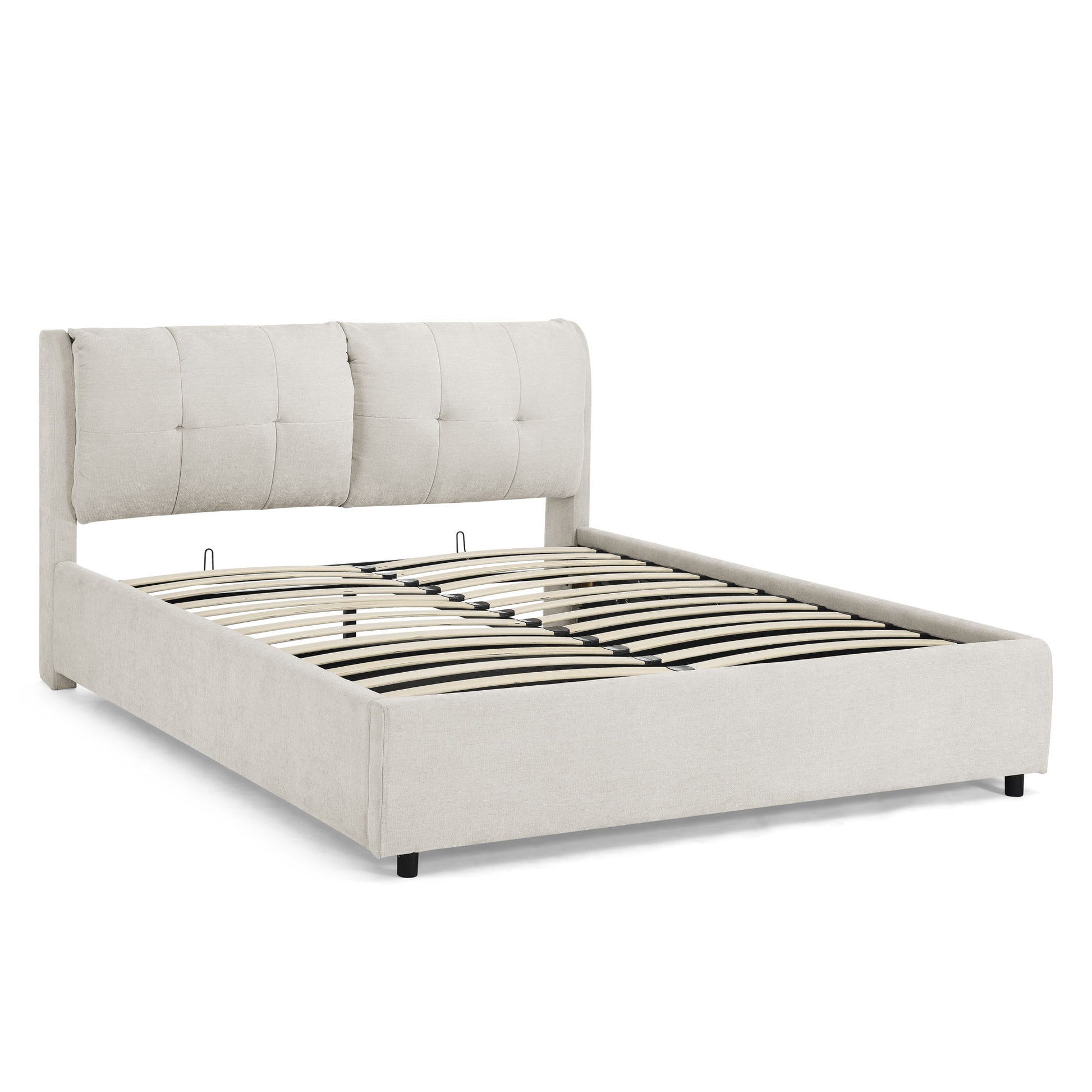 Storage Upholstered Hydraulic Platform Bed With Integrated Headboard - The Sleep Loft - Online Mattress Showroom NYC