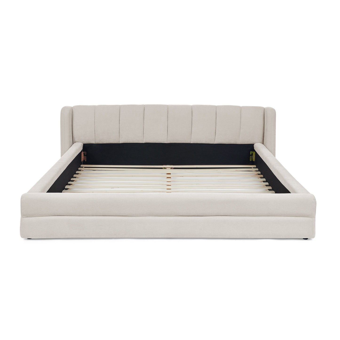 Modern Upholstered Bed Frame With Thick Fabric And Headboard - The Sleep Loft - Online Mattress Showroom NYC