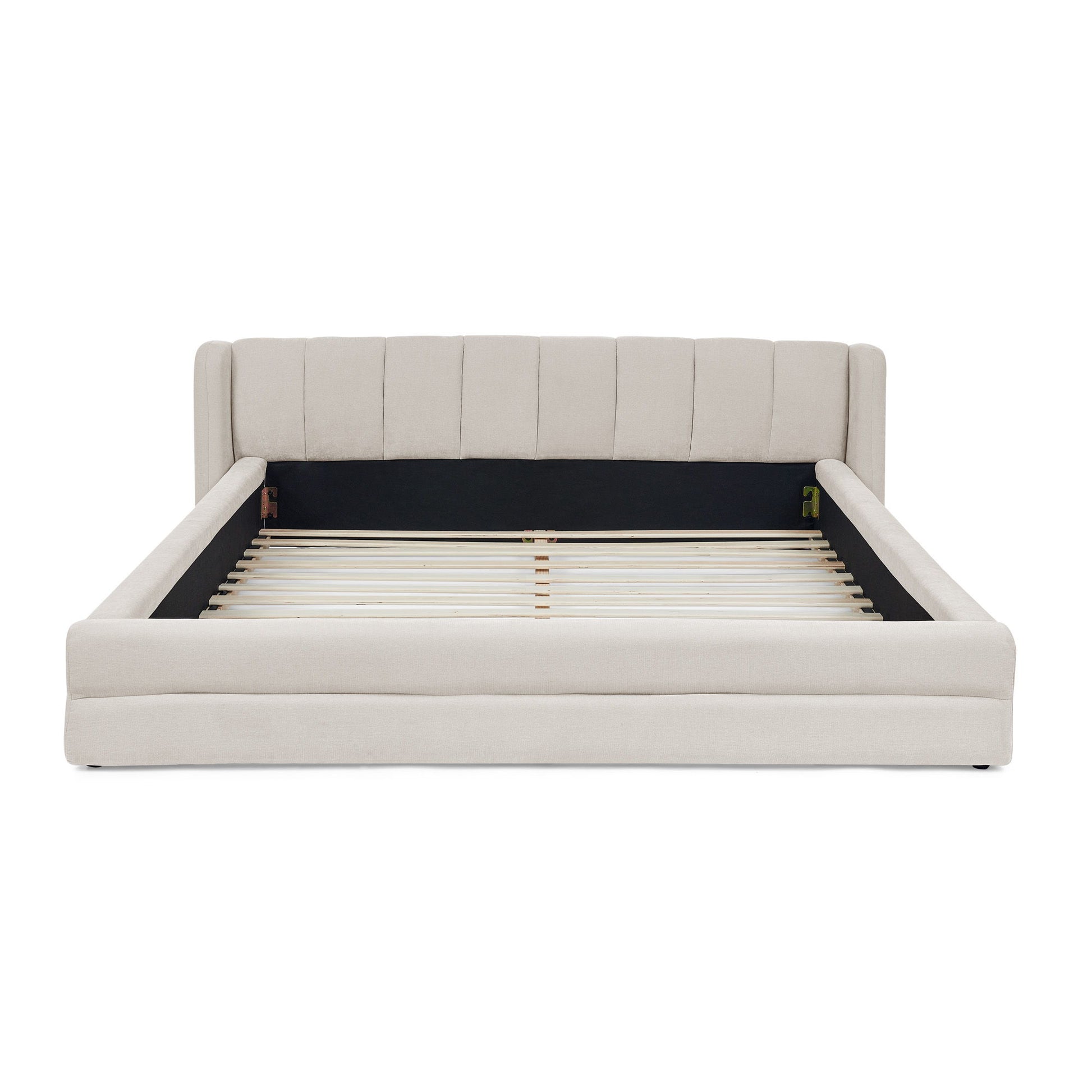 Modern Upholstered Bed Frame With Thick Fabric And Headboard - The Sleep Loft - Online Mattress Showroom NYC