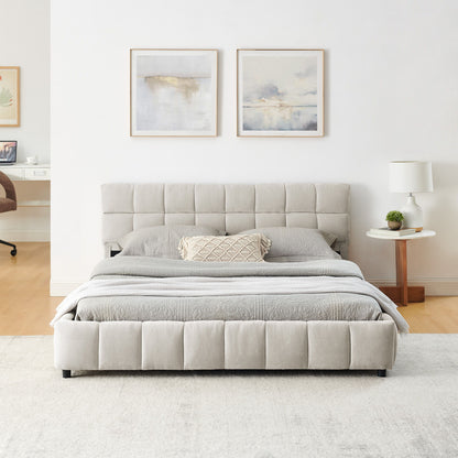 Modern Platform Bed Frame With Thick Fabric - The Sleep Loft - Online Mattress Showroom NYC
