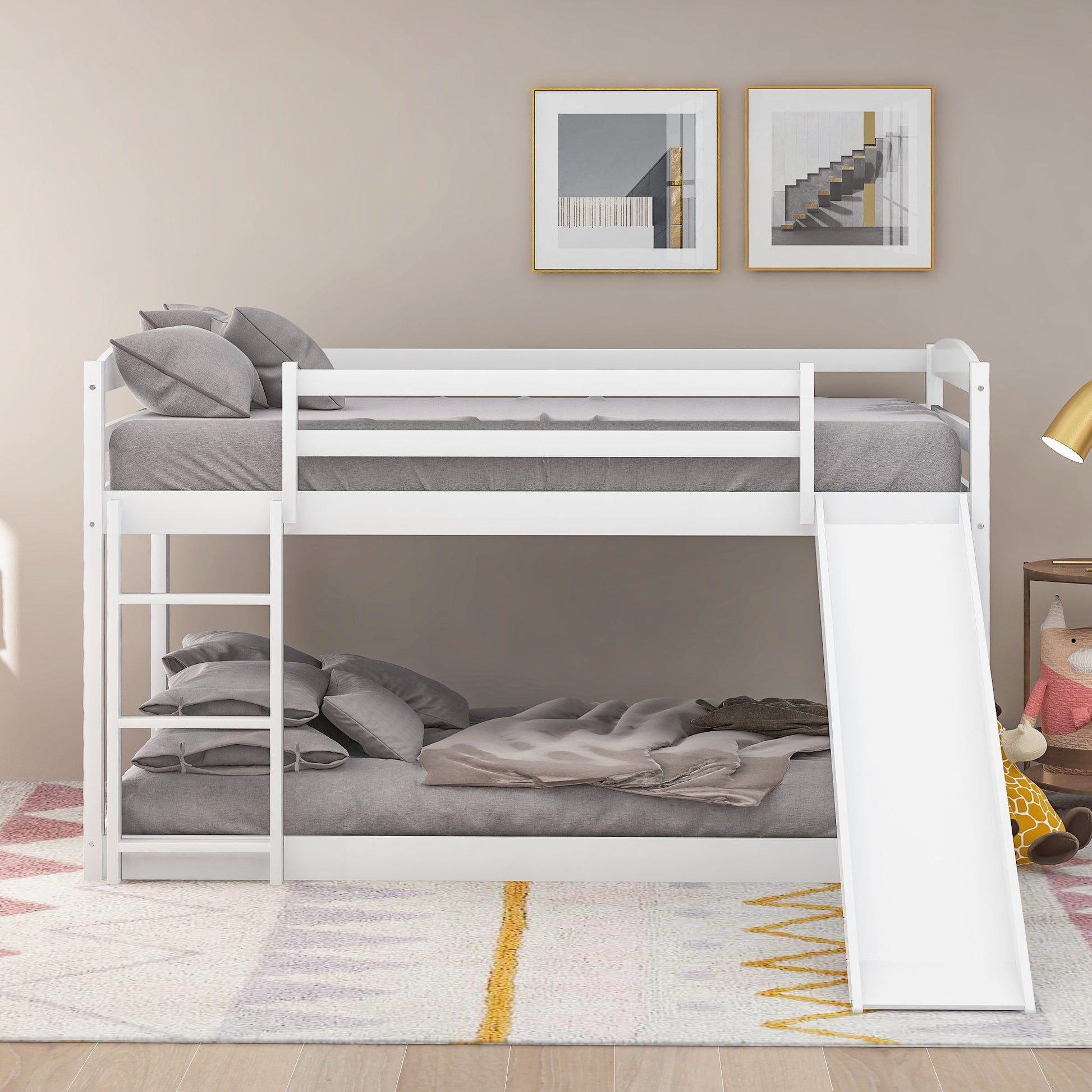 Durable Bunk Bed With Convertible Slide And Ladder - The Sleep Loft - Online Mattress Showroom NYC