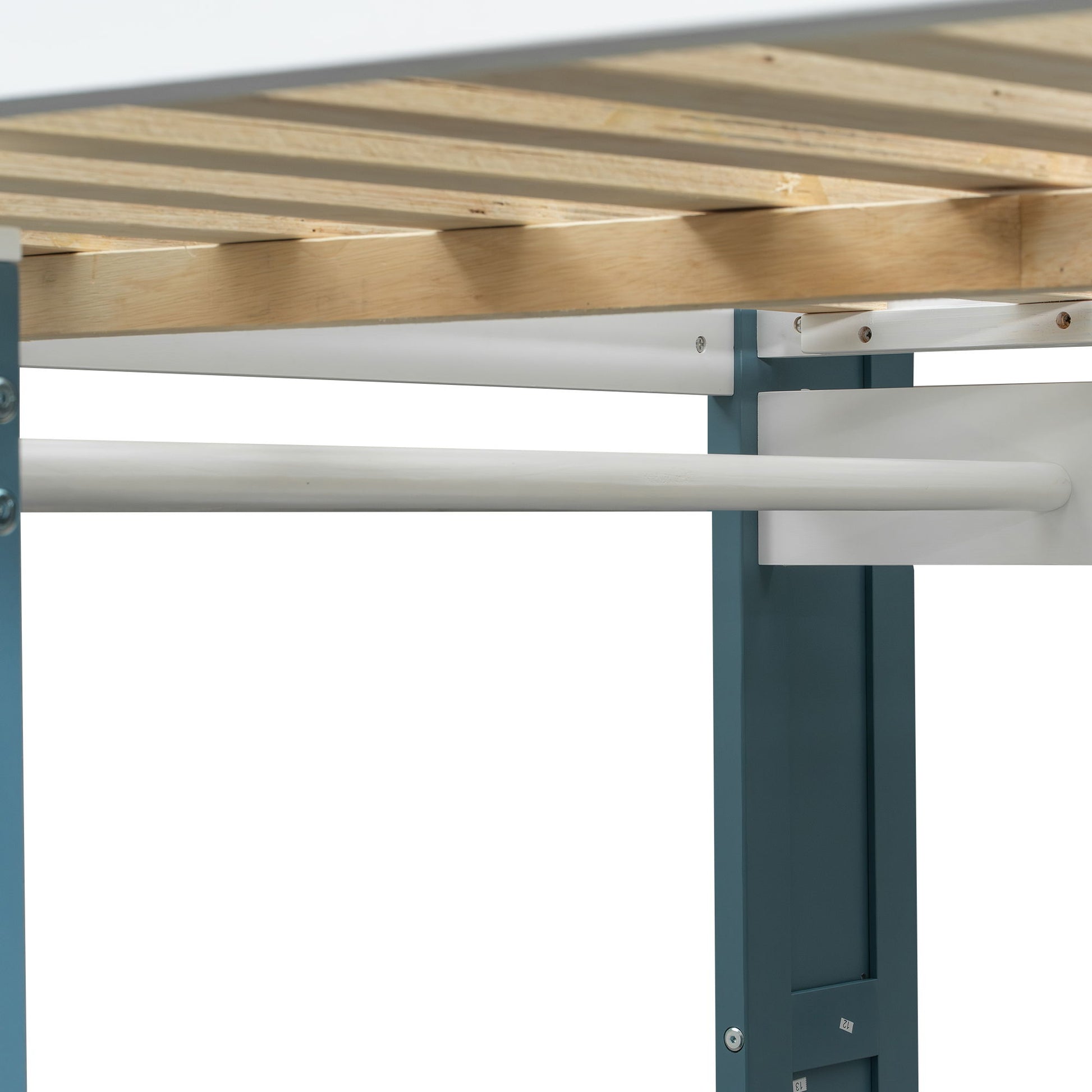 Loft Bed With Built In Storage Shelves, Clothes Rail, And Desk - The Sleep Loft - Online Mattress Showroom NYC