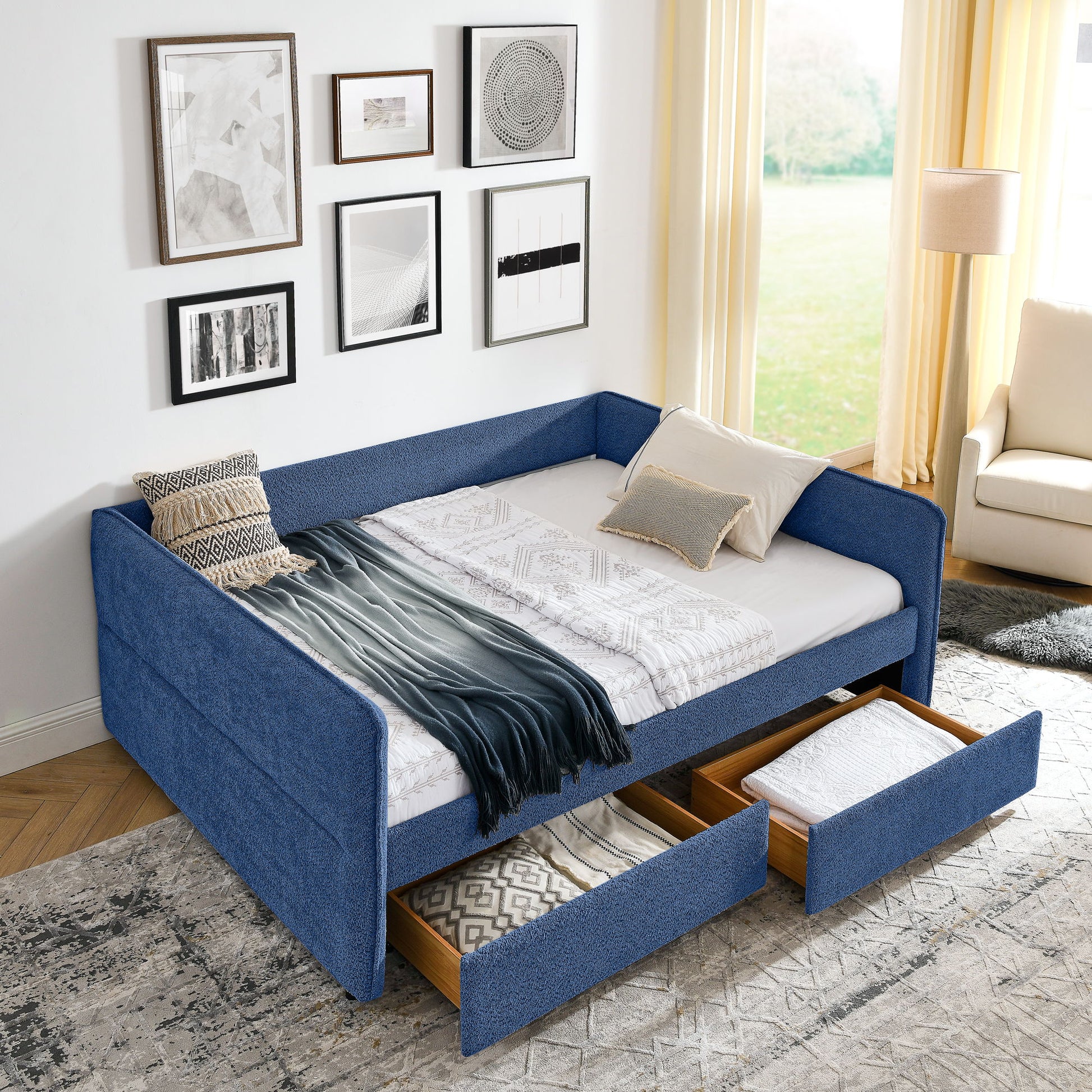 Upholstered Daybed & 2 Drawers - The Sleep Loft - Online Mattress Showroom NYC
