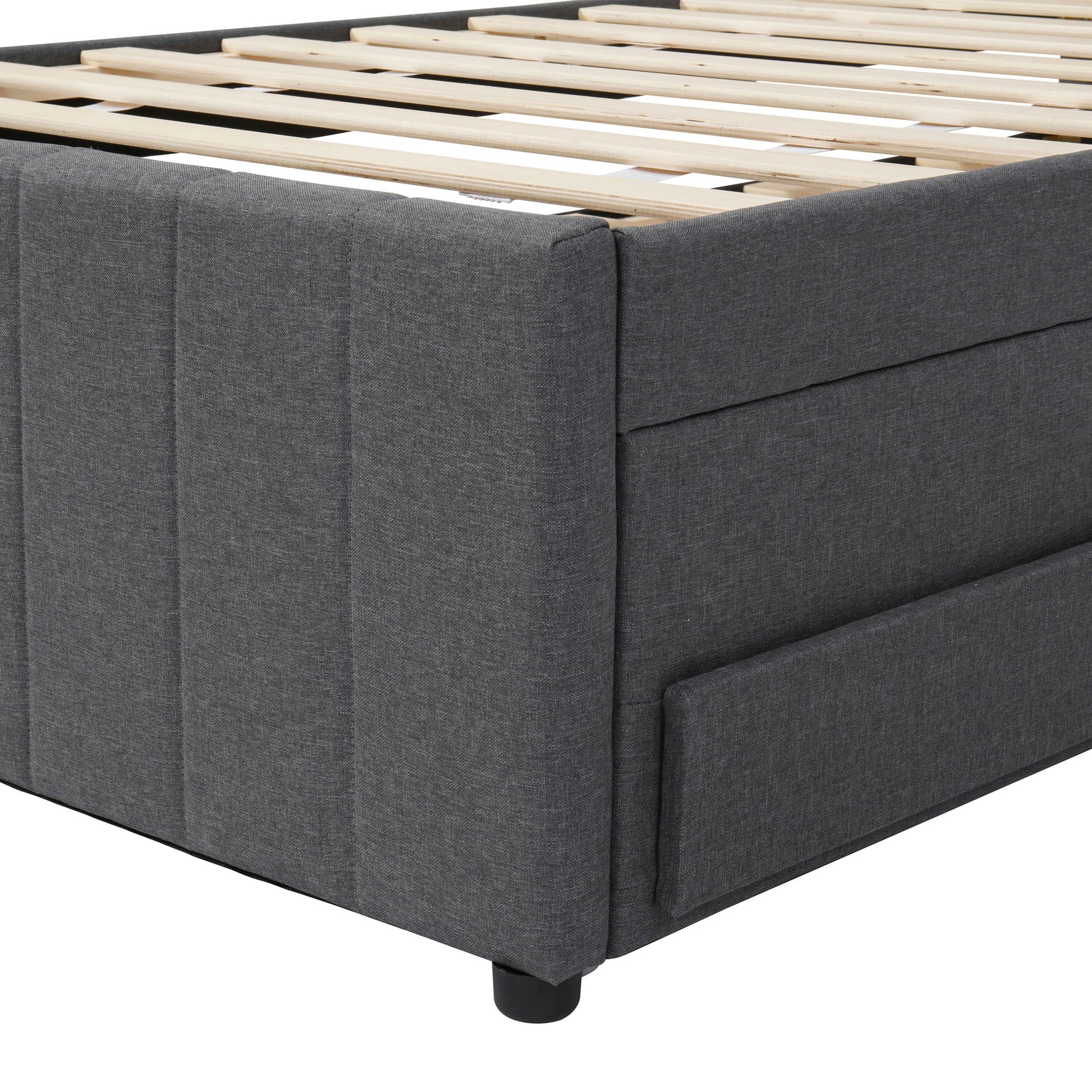 Upholstered Platform Bed With Twin Size Trundle And 3 Drawers - The Sleep Loft - Online Mattress Showroom NYC