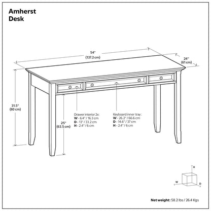 Amherst - Desk - Hickory Brown - The Sleep Loft - Online Mattress Showroom NYC
