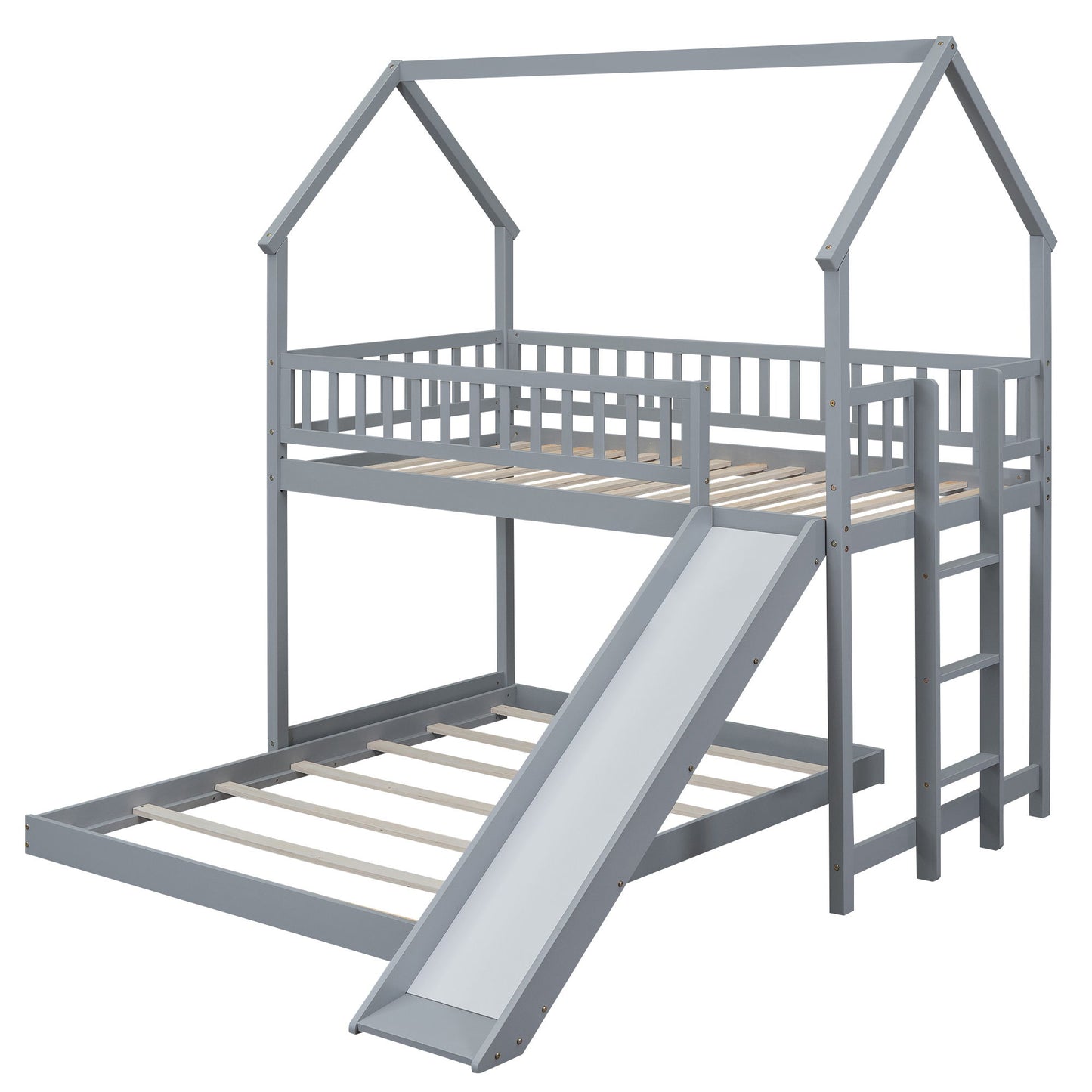 House Bunk Bed With Slide And Built In Ladder - The Sleep Loft - Online Mattress Showroom NYC
