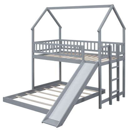 House Bunk Bed With Slide And Built In Ladder - The Sleep Loft - Online Mattress Showroom NYC