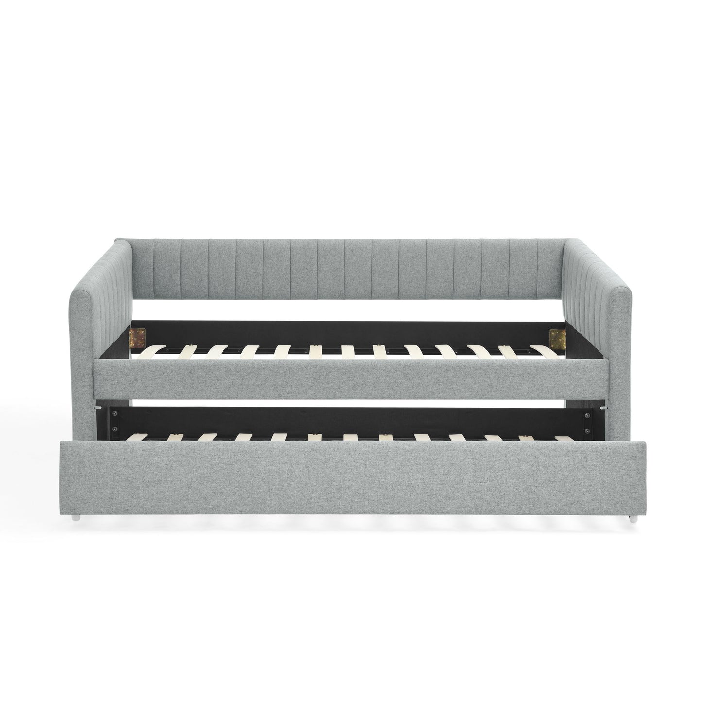 Upholstered Daybed With Trundle With Vertical Stripes - The Sleep Loft - Online Mattress Showroom NYC