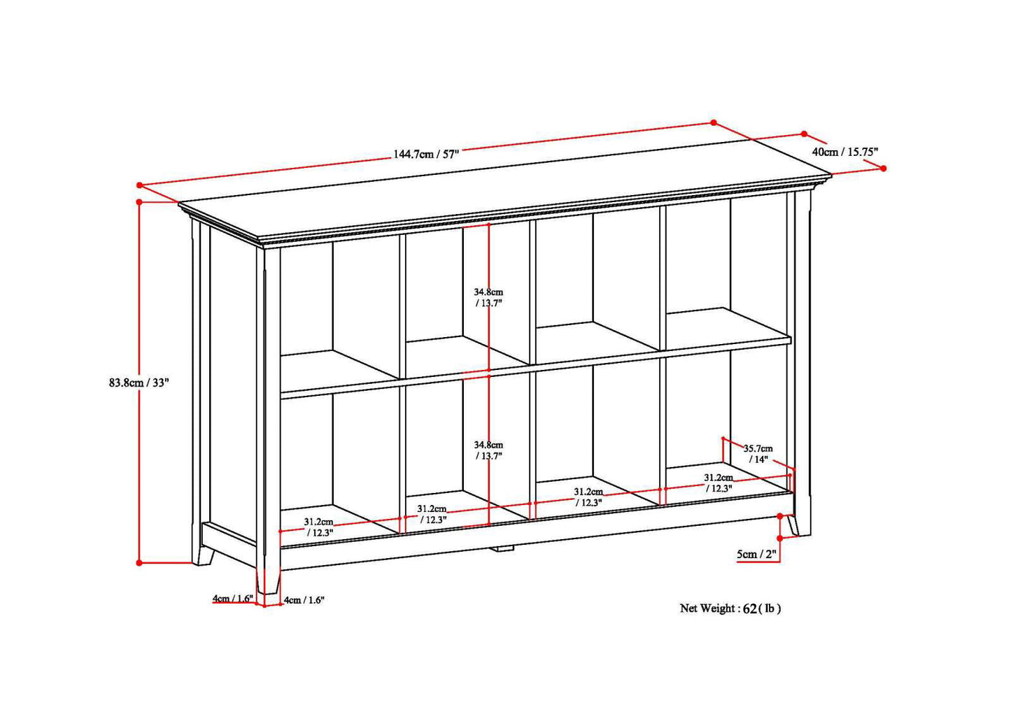 Amherst - Cube Storage Bookcase - The Sleep Loft - Online Mattress Showroom NYC