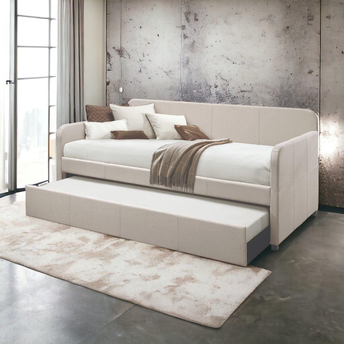 Jagger - Twin Daybed With Trundle - Fog - The Sleep Loft - Online Mattress Showroom NYC