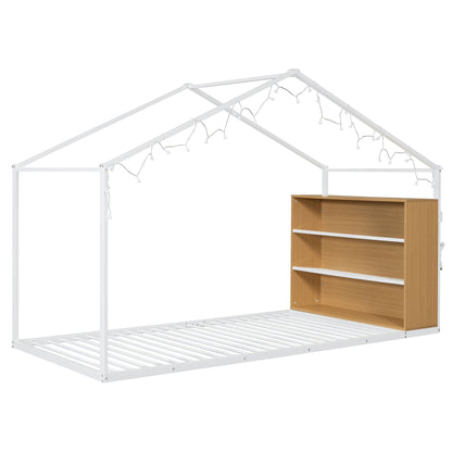 Bed House Frame With Shelves And Lights - The Sleep Loft - Online Mattress Showroom NYC