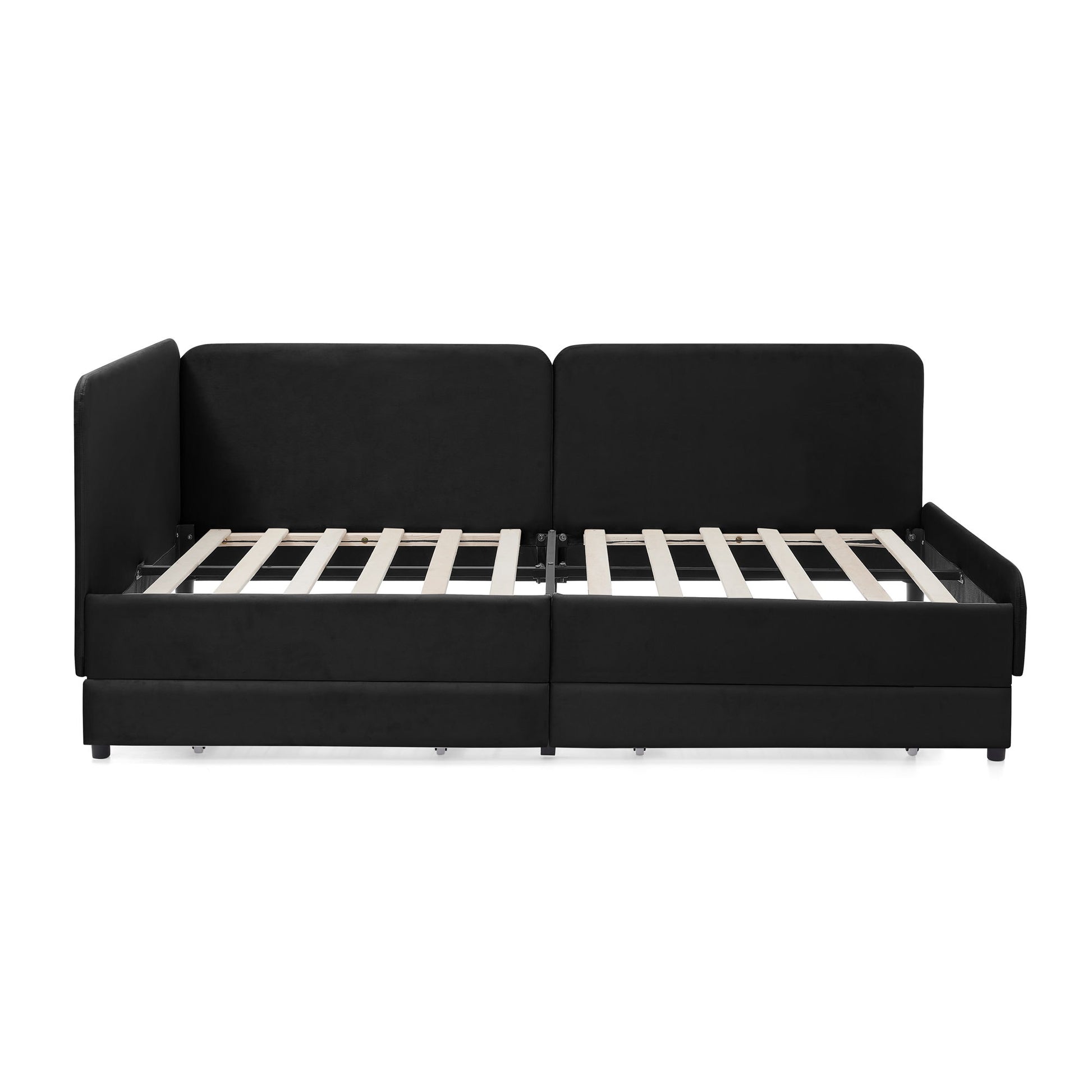 Upholstered Platform Bed Frame With 2 Storage Drawers And Adjustable Sofa Bed - The Sleep Loft - Online Mattress Showroom NYC