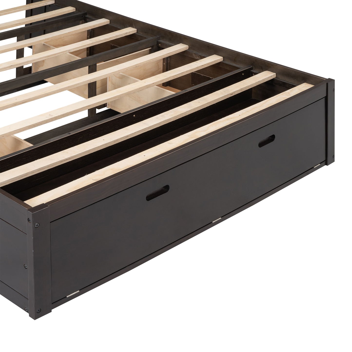 Platform Bed With Storage Headboard, Shoe Rack And 4 Drawers - The Sleep Loft - Online Mattress Showroom NYC