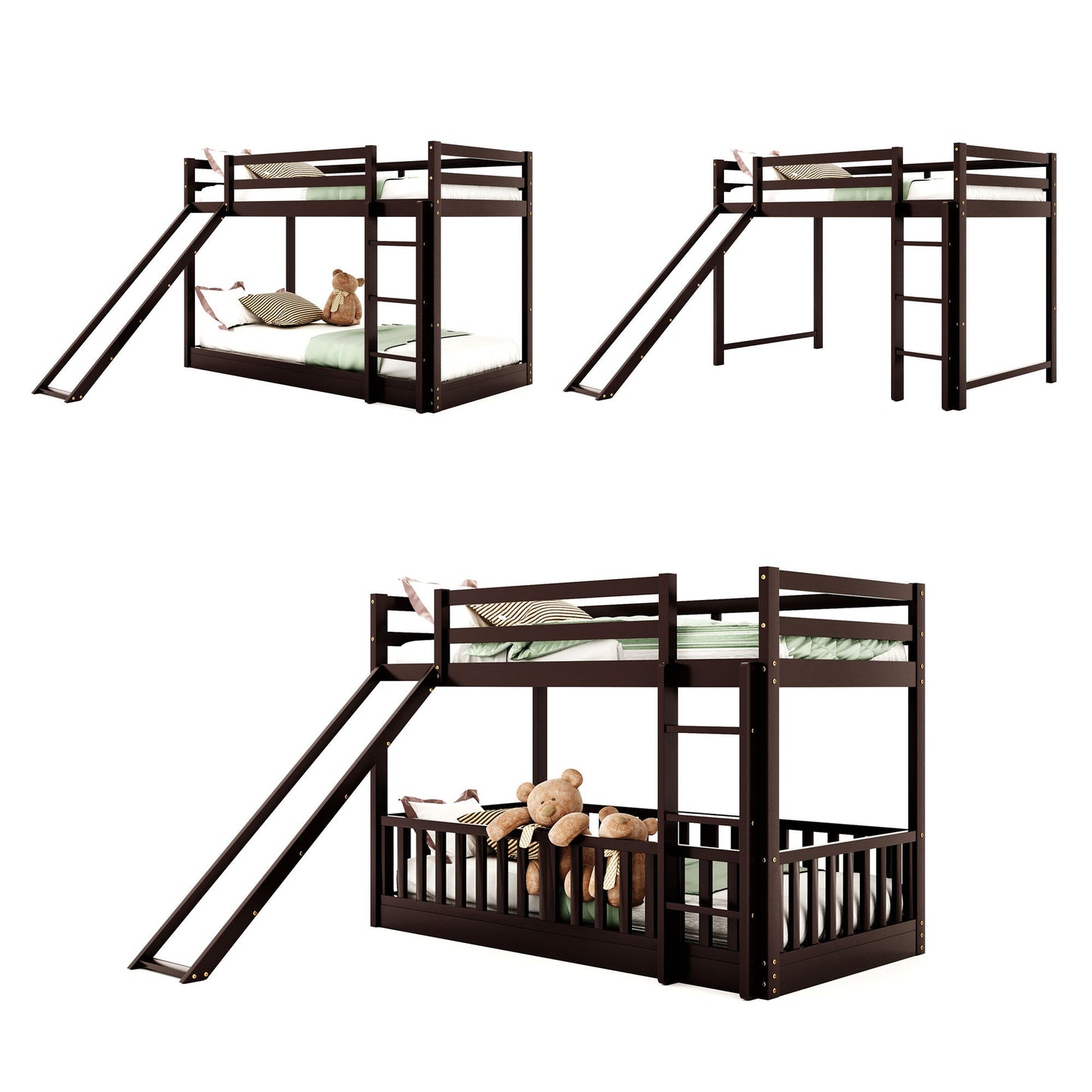 Bunk Bed With Convertible Ladder And Slide - The Sleep Loft - Online Mattress Showroom NYC