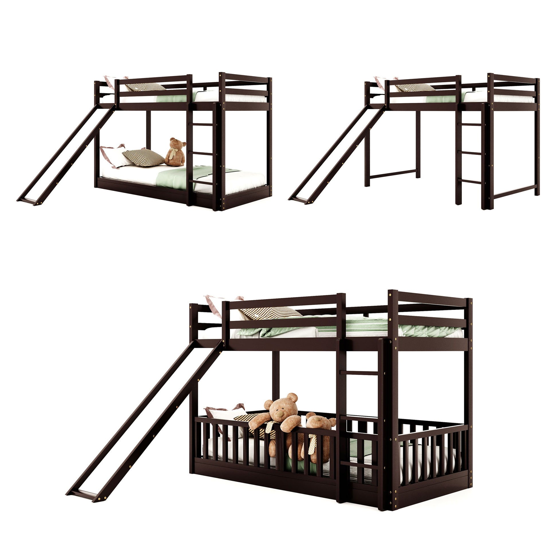 Bunk Bed With Convertible Ladder And Slide - The Sleep Loft - Online Mattress Showroom NYC