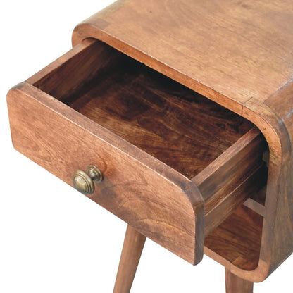 Mini California Curved Nightstand Wth Lower Slot - The Sleep Loft - Online Mattress Showroom NYC