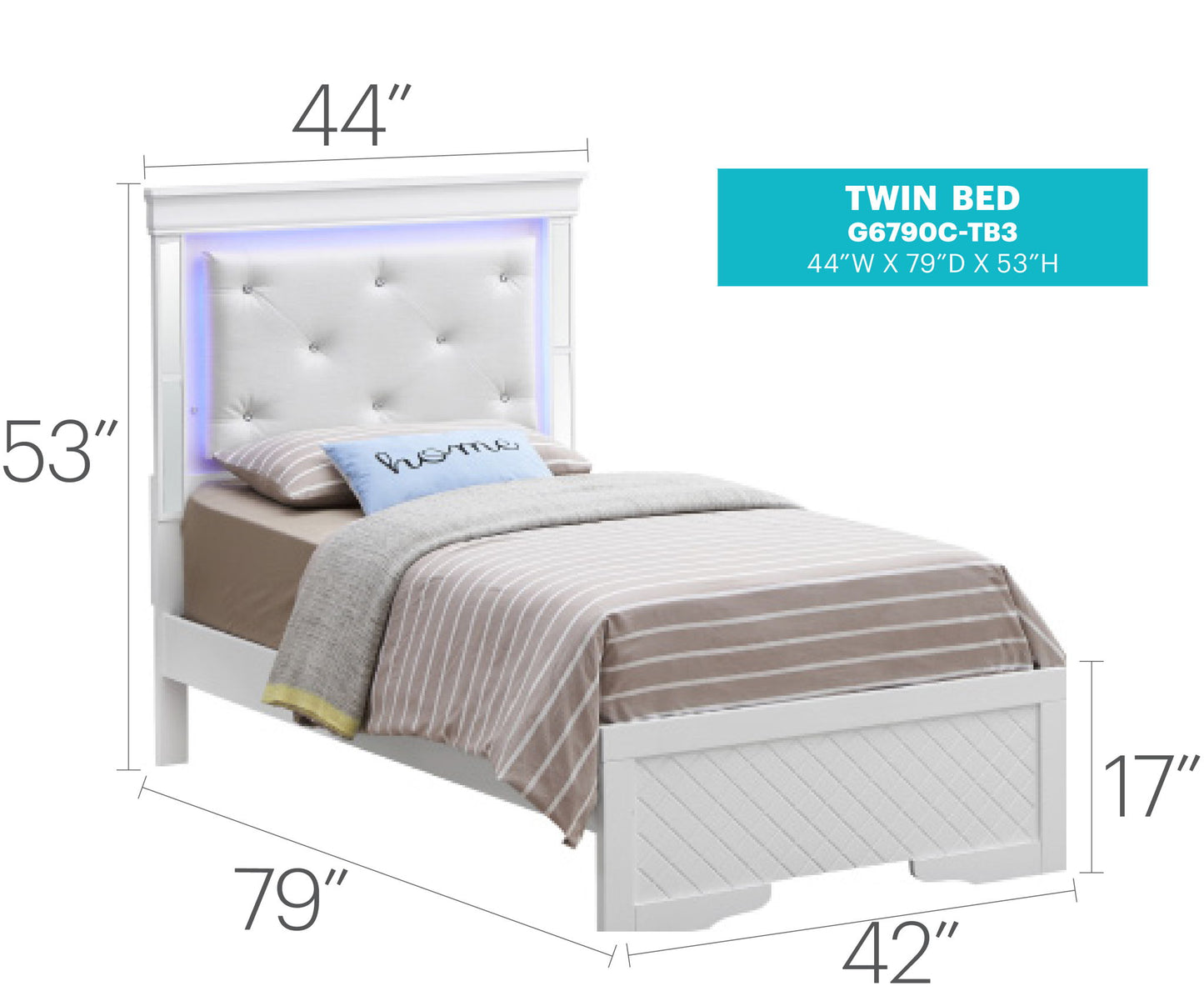 Bed With LED Light Accents Headboard - The Sleep Loft - Online Mattress Showroom NYC