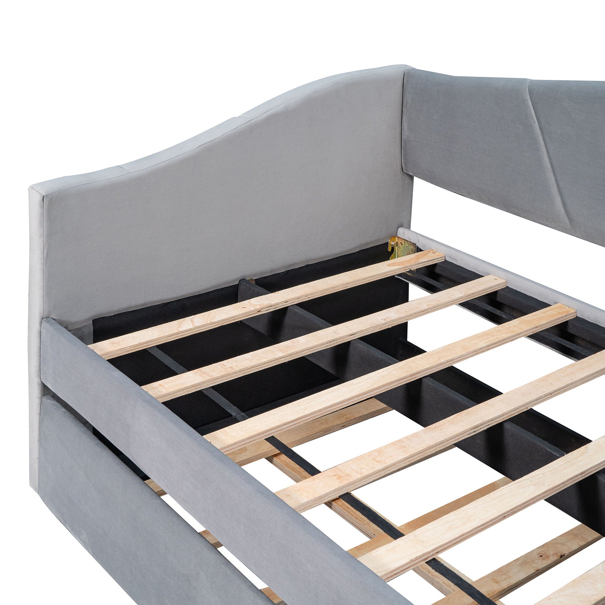 Upholstered Daybed Sofa Bed With Trundle Bed And Wood Slat - The Sleep Loft - Online Mattress Showroom NYC
