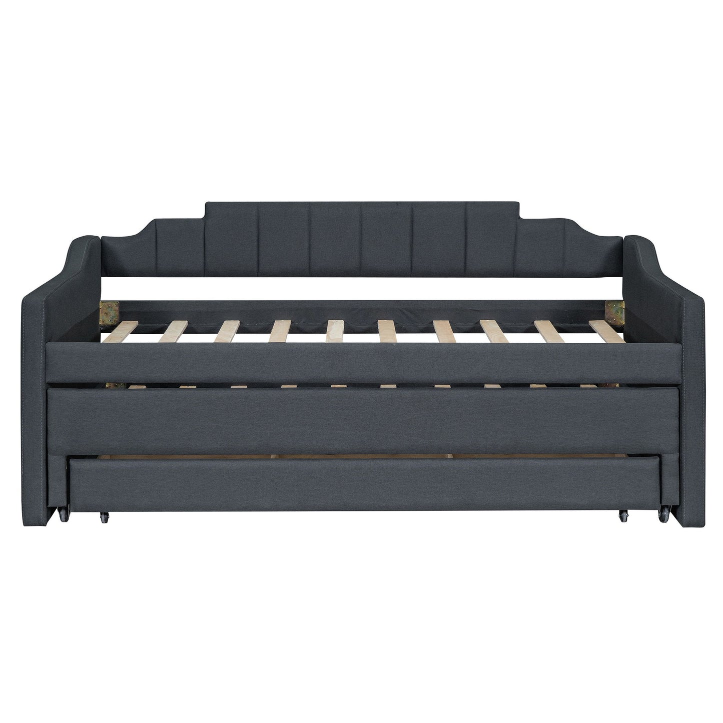 Upholstered Simple Design Daybed With Trundle And 3 Drawers - The Sleep Loft - Online Mattress Showroom NYC