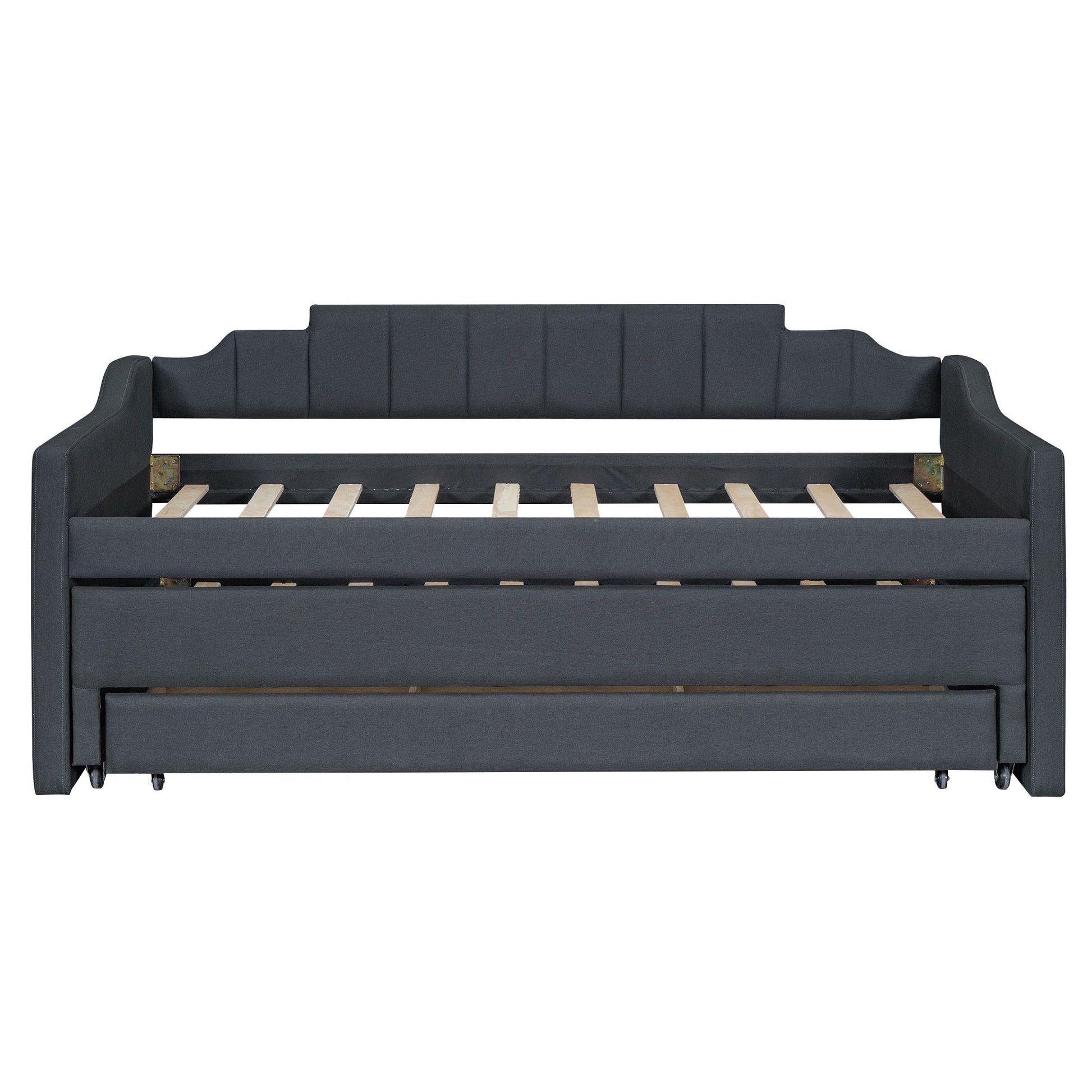 Upholstered Simple Design Daybed With Trundle And 3 Drawers - The Sleep Loft - Online Mattress Showroom NYC