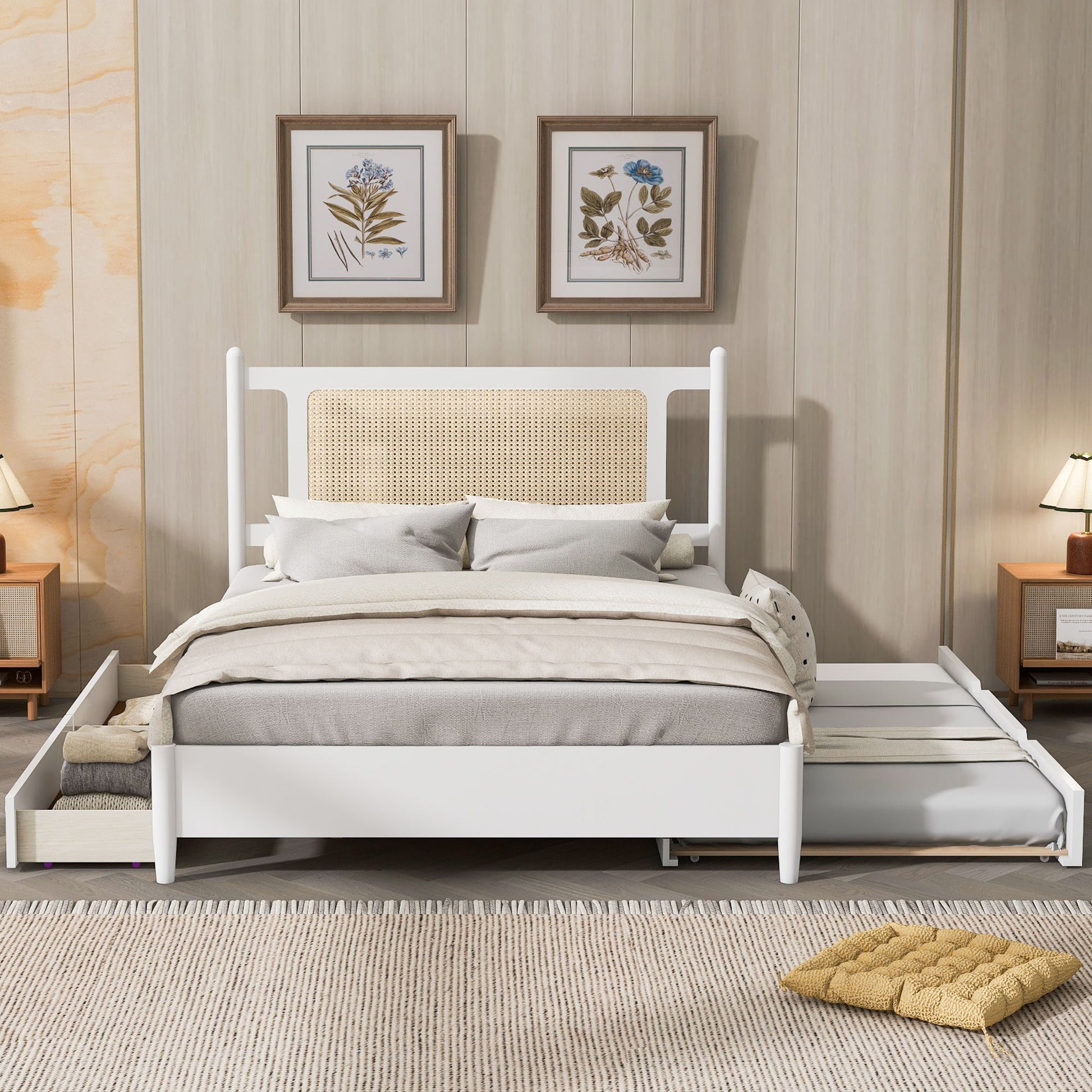 Platform Bed With 2 Big Drawers & Trundle - The Sleep Loft - Online Mattress Showroom NYC