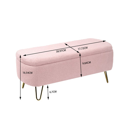 Storage Ottoman Bench For End Of Bed Legs, Modern Camel Faux Fur Entryway Bench Upholstered Padded With Storage For Living Room Bedroom - The Sleep Loft - Online Mattress Showroom NYC