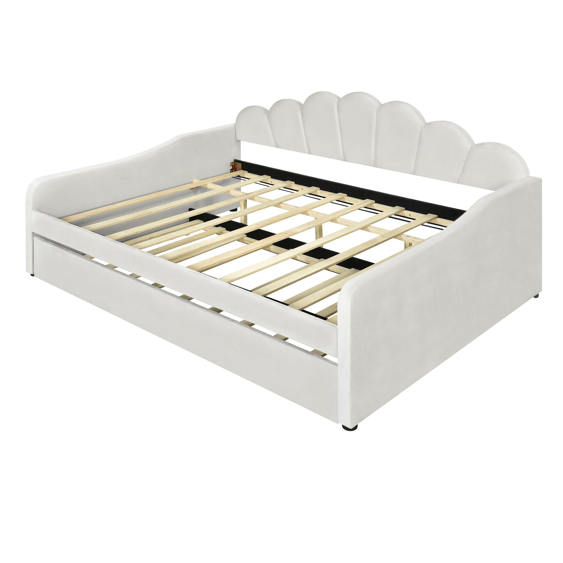 Upholstery Daybed Frame With Shell Shaped Backrest - The Sleep Loft - Online Mattress Showroom NYC