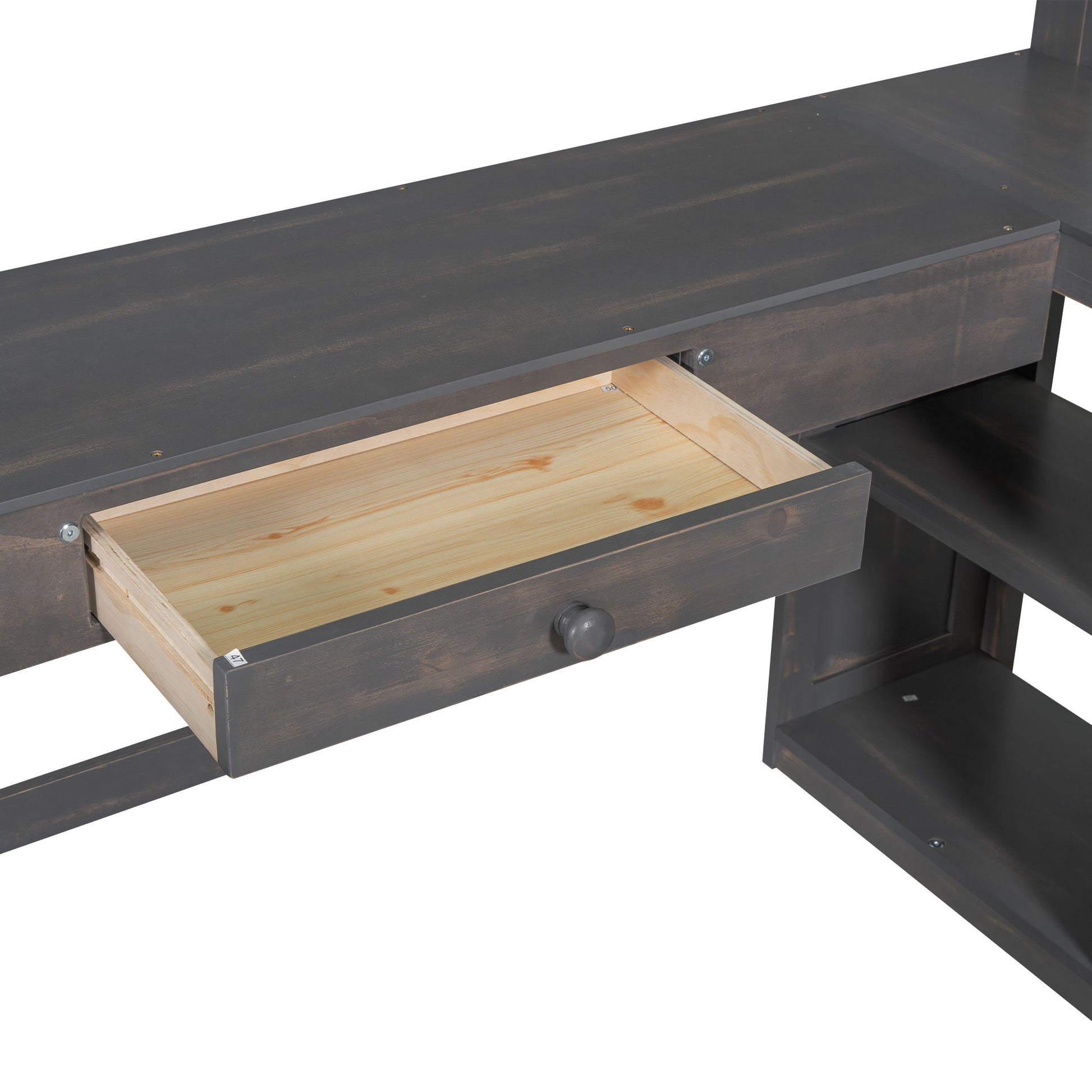 Loft Bed With U-Shaped Desk, Drawers, And Storage Shelves - The Sleep Loft - Online Mattress Showroom NYC