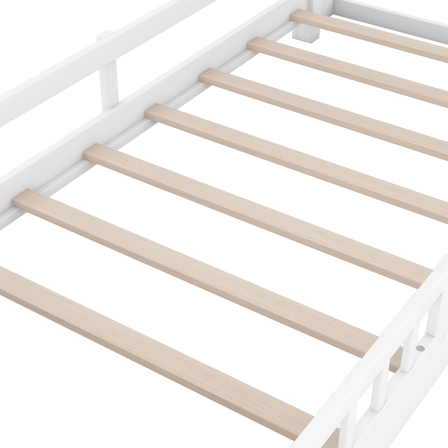 Wood Platform Bed With Built In LED Light, Storage Headboard And Guardrail - The Sleep Loft - Online Mattress Showroom NYC