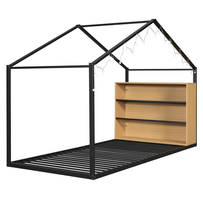 Bed House Frame With Shelves And Lights - The Sleep Loft - Online Mattress Showroom NYC
